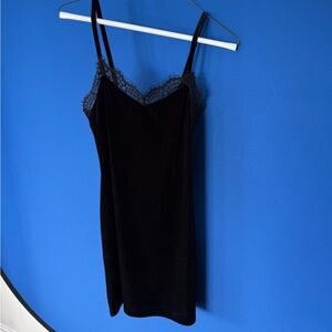 Miss Selfridge Black Velvet Dress